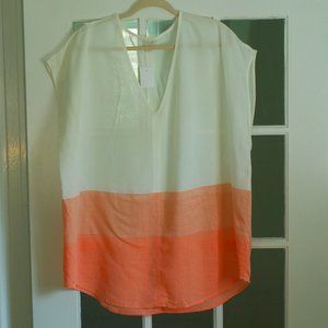 J Crew Metallic Striped Pocket Tunic Sz XL